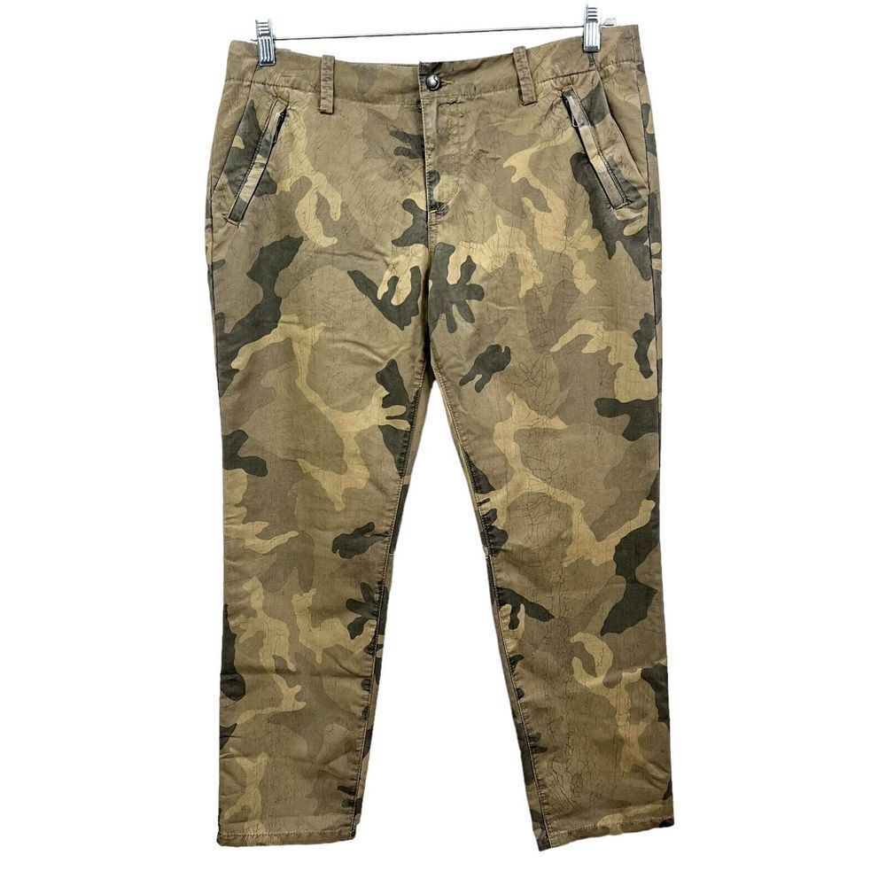 Joe's Women Dayna Camo Pants Straight Leg Ankle Zip Pockets Olive Green Size 29*